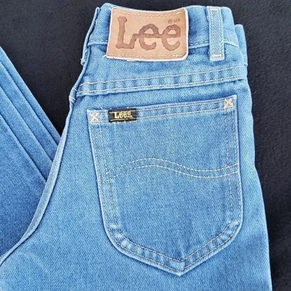 Vintage 1990s Bright Blue Lee Jeans Sz 10 Slim